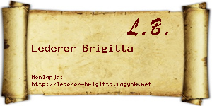 Lederer Brigitta névjegykártya